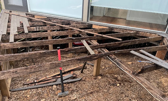 Before — From structural liability to stunning outdoor oasis